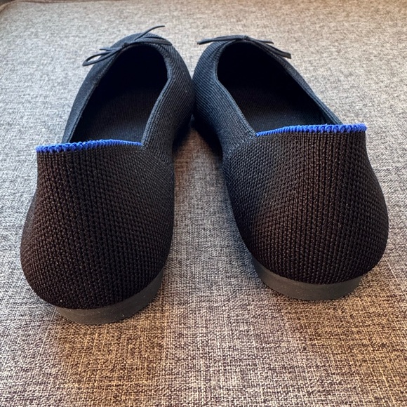 NWOT Rothy’s The Ballet Flat Black Knit Bow Flats Shoes - Picture 5 of 9